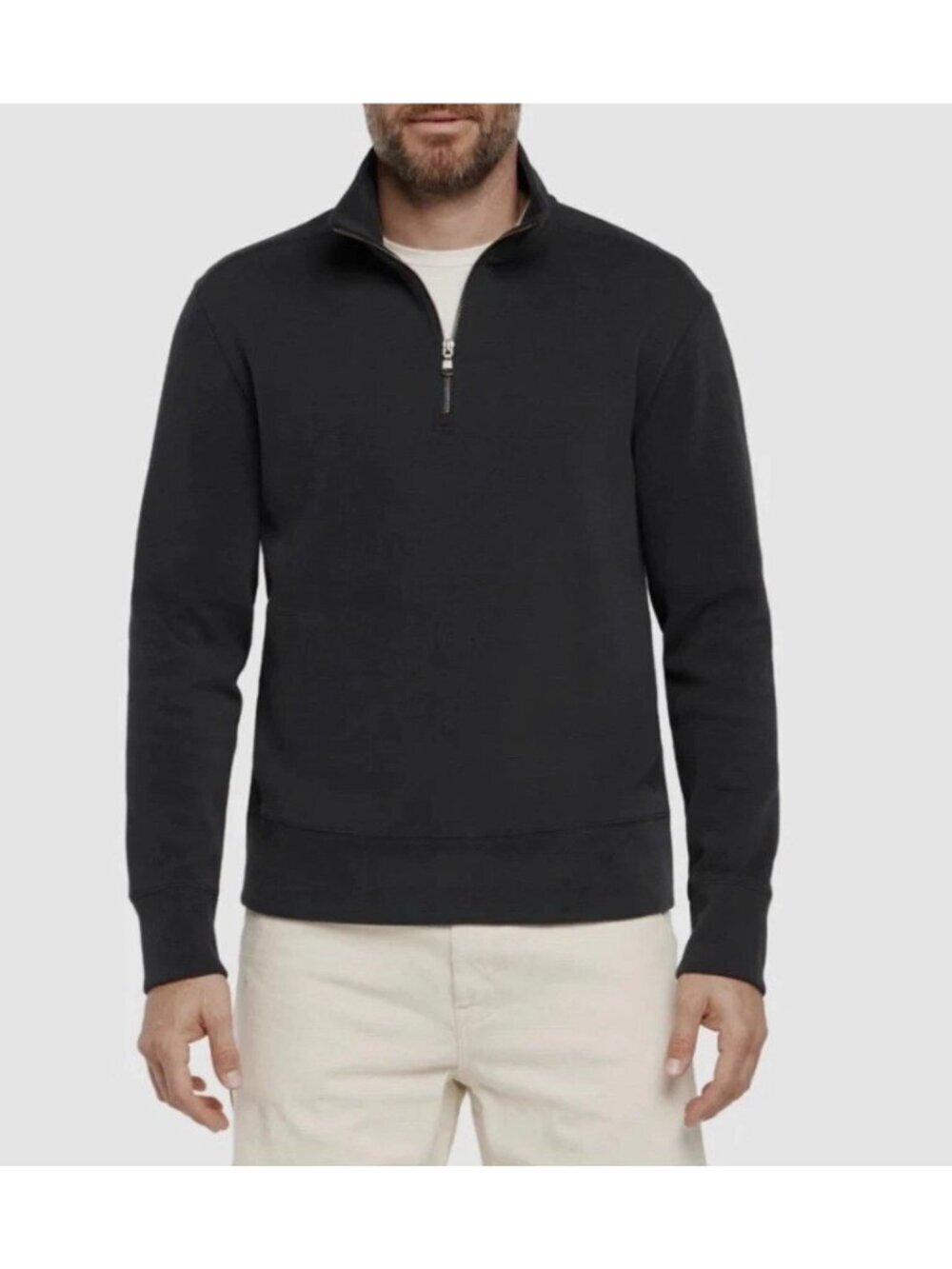 Kirkland Signature Men's L Navy Quarter-Zip Pullover Scuba Sweatshirt M1000